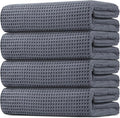 HOMEXCEL Waffle Bath Towels Set 4 Pack, Premium Microfiber Bathroom Towels by HOMEXCEL