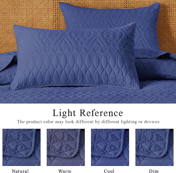 akkialla Twin Size Quilt Bedding Set, Modern Style Geoetric Pattern Coverlet Set - Image 4