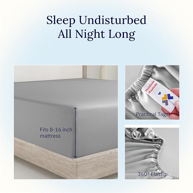 California Design Den California King Fitted Sheet, 400 Thread Count, Deep - Image 6