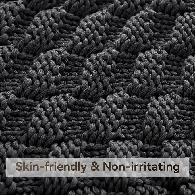 Knitted Weighted Blanket Kids, No Beads Heavy Blanket 36” x 48'' 5lbs, - Image 4