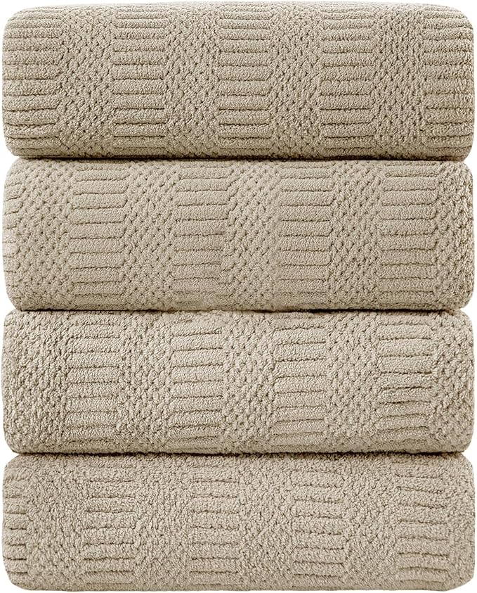 Ycosy 4 Pack Extra Large Microfiber Bath Towels Set, 35x70 inches, Less Lint by Ycosy