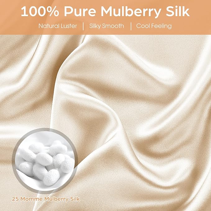 Silk Pillowcase for Hair and Skin, 2 Pack 100% Mulberry Silk Pillowcase 25 Momme - Image 3