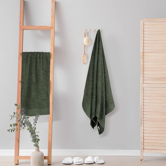 GLAMBURG 100% Cotton 2 Pack Oversized Bath Towel Set 28x55 Inches, Ultra Soft - Image 4