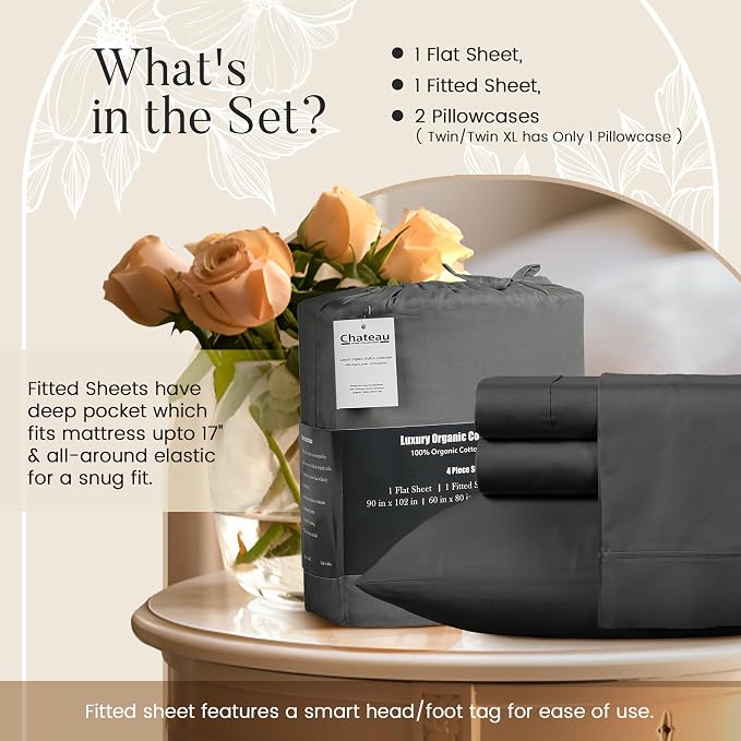 100% Cotton Sheets King Size Sheets Set - Image 5