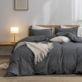 BESTOUCH Duvet Cover Set 100% Washed Cotton Linen Feel Super Soft Comfortable by BESTOUCH