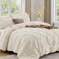 Sasttie California King Comforter Set, 7-Piece Bed in a Bag Cal King, Pintuck by SASTTIE