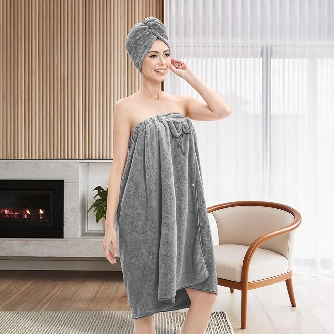 Bath Wrap Towels for Women – Adjustable Spa Shower Wrap - Image 6