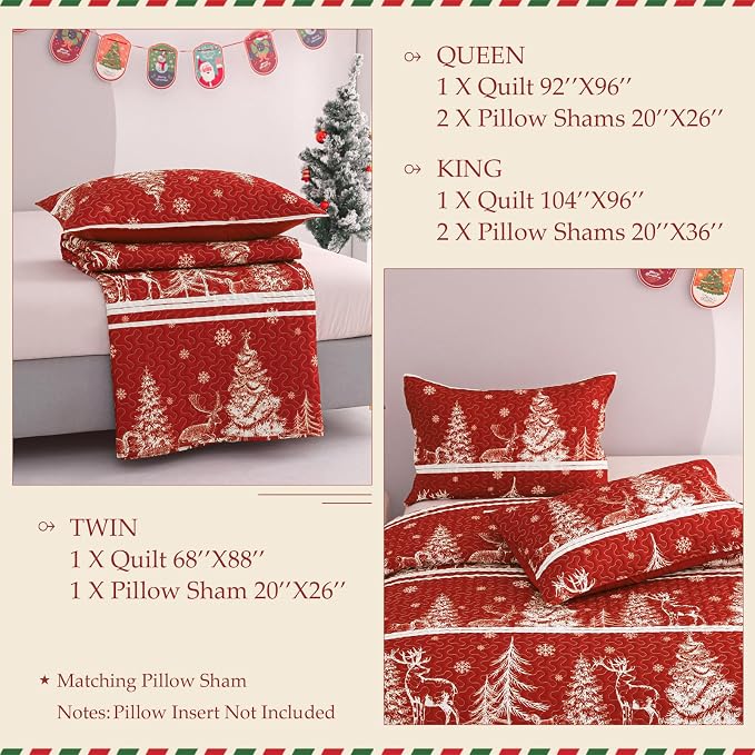 Exclusivo Mezcla Reversible Christmas Quilts King Size - Image 6