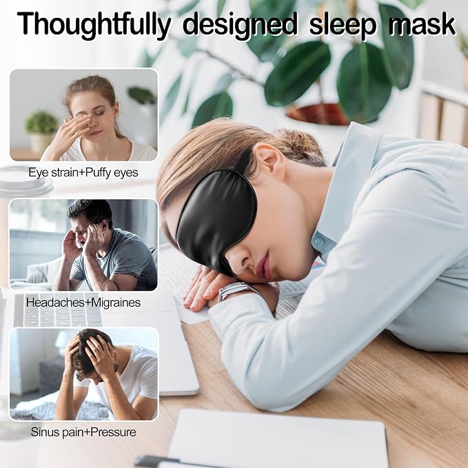 Sleep Mask Silk Eye Mask for Sleeping, Eye Cover Soft Satin Blindfold - Image 7