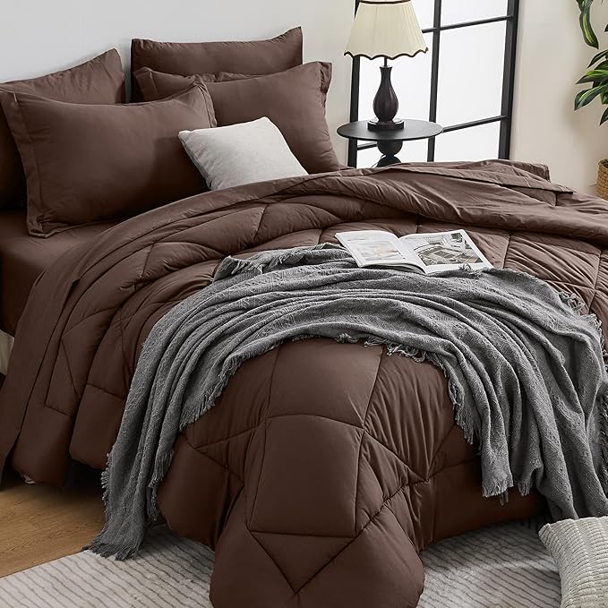 HEVUMYI Brown Queen Comforter Set by HEVUMYI