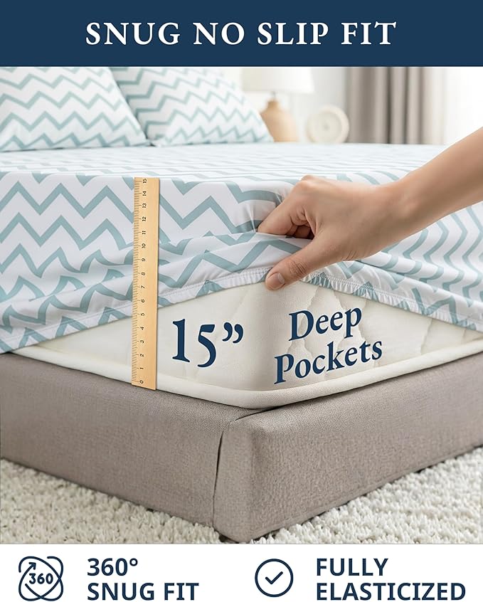 LANE LINEN 100% Organic Cotton Sheets Queen, Soft & Comfy Fade Resistant - Image 7