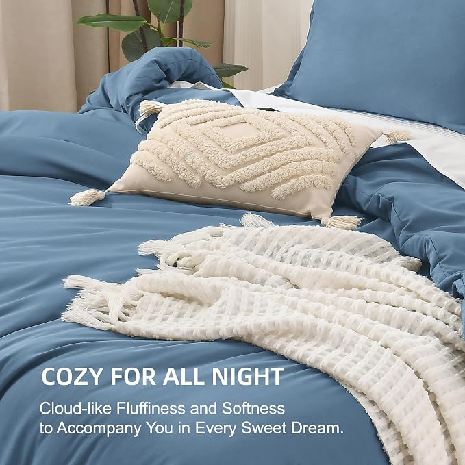 Litanika Comforters Twin/Twin XL Size Ocean Blue, 2 Pieces Lightweight Solid - Image 7