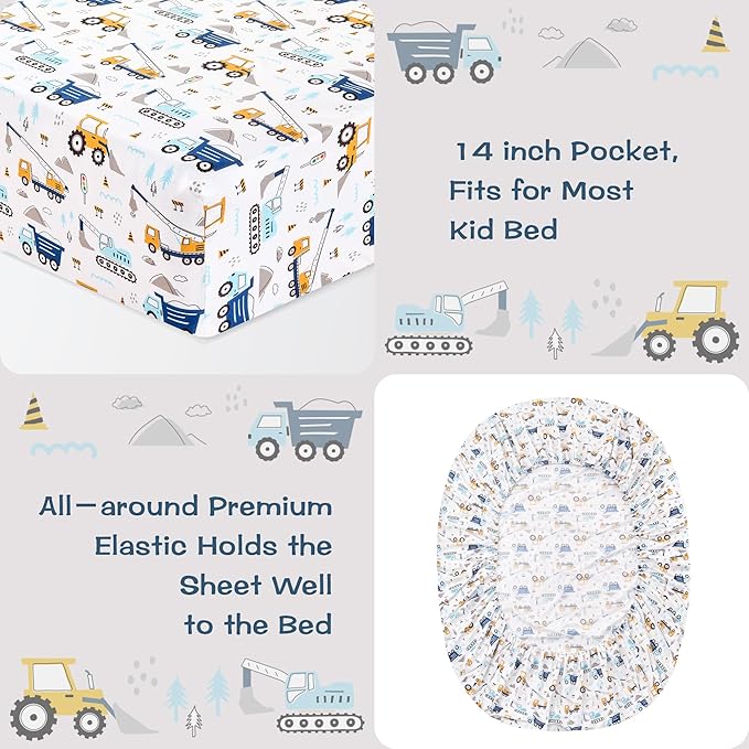 lasoftan Kids Sheet Set Full Size, Boys Full Sheet Set - Image 4