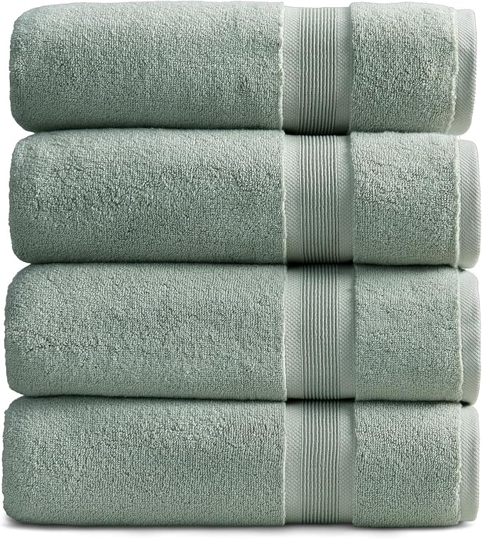 Springtree Home Luxury Bamboo Rayon Bath Towel Set of 4 | 35% Bamboo Rayon by SpringtreeHome