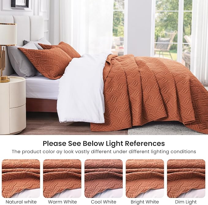 Love's cabin Quilts for Queen Bed Umber Bedspreads Bedding Set - Image 5
