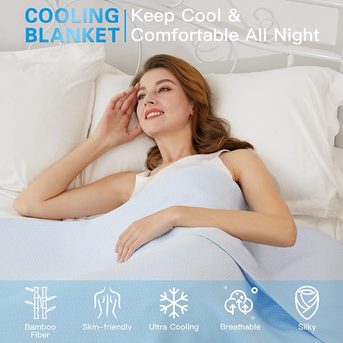 AmyHomie Cooling Blanket King Size, 100% Rayon Derived from Bamboo, Cool Summer - Image 4