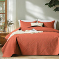 FLYMME Full Queen Quilt Bedding Set, Lightweight Burnt Orange Bedspreads by FLYMME