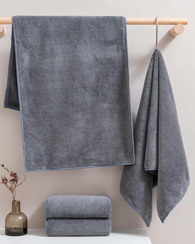 sakano Microfiber Bath Towel Set Ultra Soft Absorbent Speedy Drying Fade - Image 2