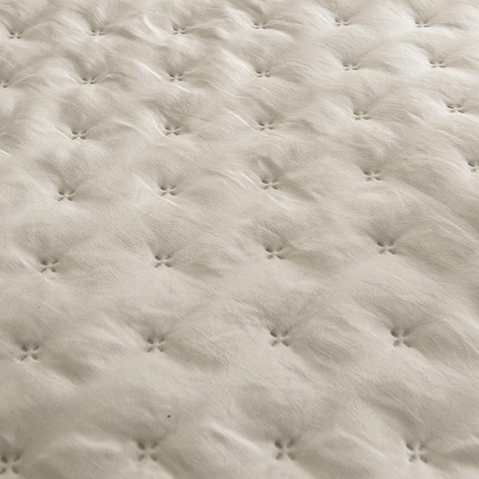 ROARINGWILD Beige Oversized California Cal King Size Quilt Bedding Set - Image 5