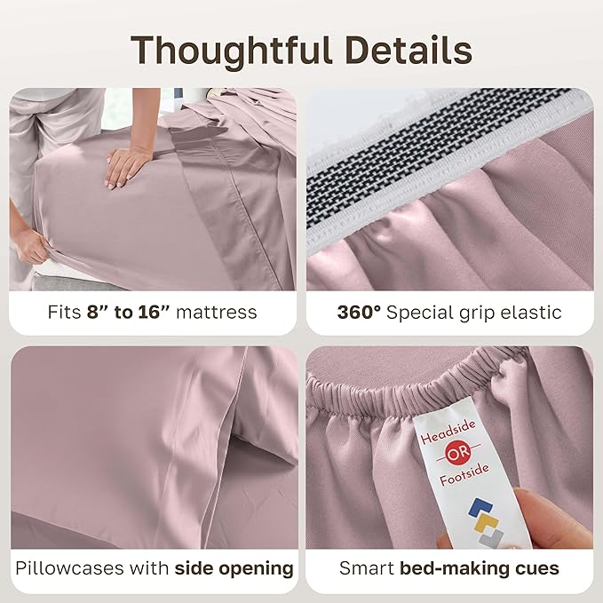 California Design Den Thick and Natural 100% Cotton King Size Sheets Set - Image 5