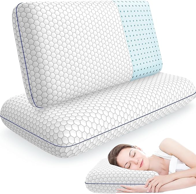 CushyOasis Memory Foam Pillows for Side, Back and Stomach Sleepers, Bed Pillow by TushGuardSeatCushonsPillows