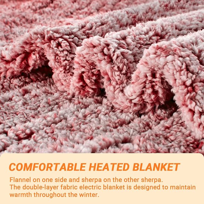 Heated Blanket Heated Throw, Electric Blanket 50"x60" Heating Blanket - Image 4