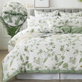 FADFAY Green Duvet Cover Set Queen Floral Bedding 100% Cotton Shabby Vintage by CottonWorldSweetDream
