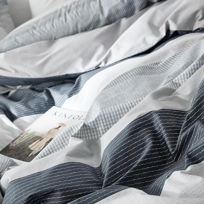 mixinni Geometric Striped Duvet Cover Set - Image 5