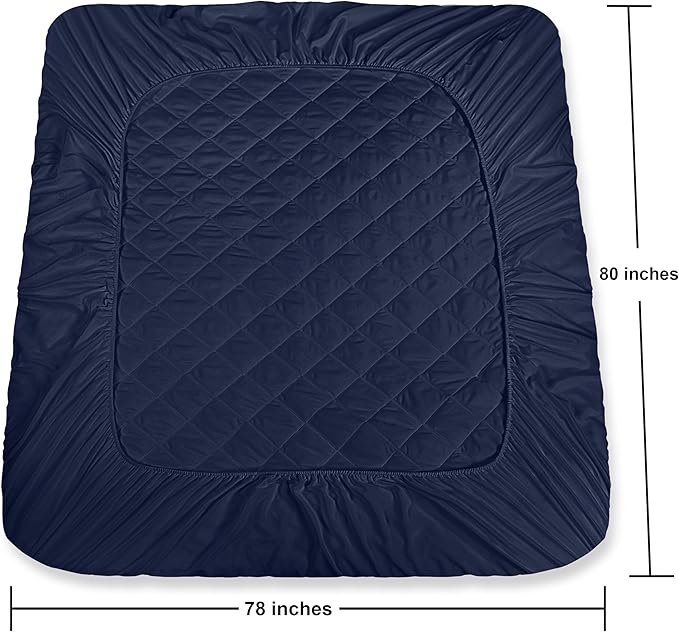 Utopia Bedding Quilted Fitted Mattress Pad, King Size, Elastic Fitted Mattress - Image 4