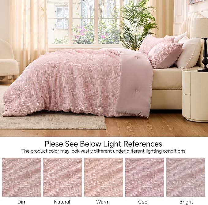 BEDELITE Blush Pink Queen Comforter Set - Image 6
