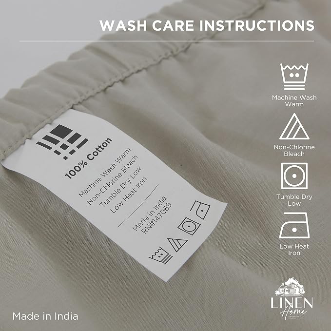 Linen Home 100% Cotton Percale Weave Fitted Sheet, Full Size, Prelude Purple - Image 7
