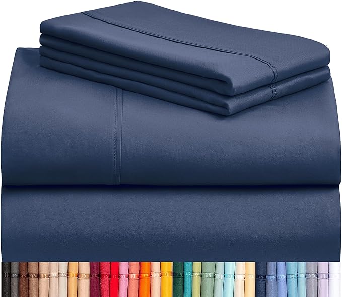 LuxClub 4 PC Queen Sheet Set, Breathable Luxury Bed Sheets, Deep Pockets 18" by LuxClub