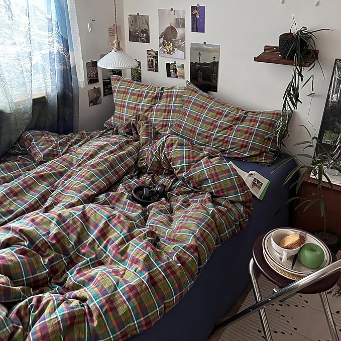 mixinni Buffalo Plaid Duvet Cover Queen Size by mixinni