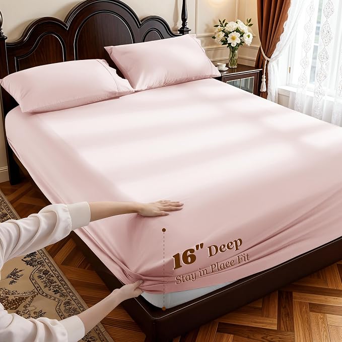 LBRO2M 1000 Thread Count 100% Egyptian Cotton Sheets Set King Size, 4 Piece - Image 4