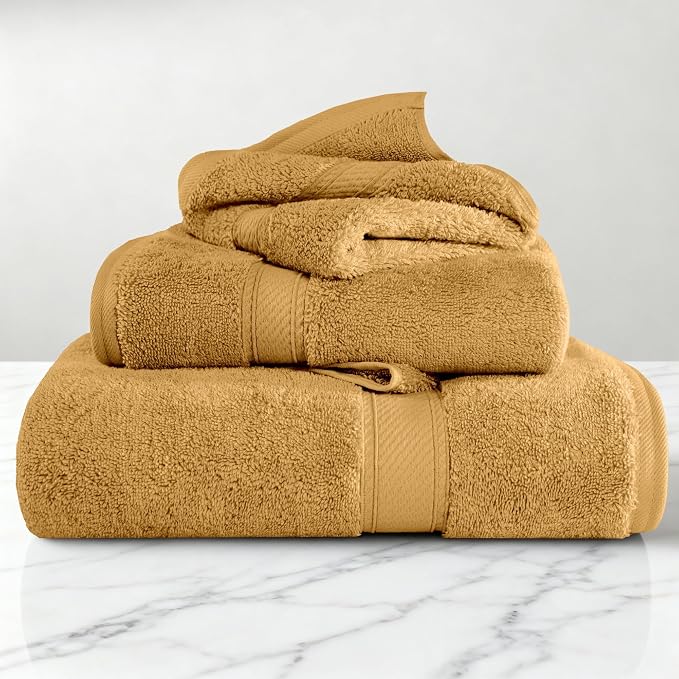 Superior Egyptian Cotton Pile 3-Piece Towel Set, Includes 1 Bath, 1 Hand by SUPERIOR