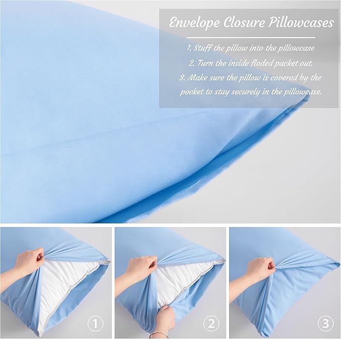 NTBAY King Pillow Cases Set of 2, 2 Pack Brushed Microfiber 20x36 Pillow Cases - Image 6