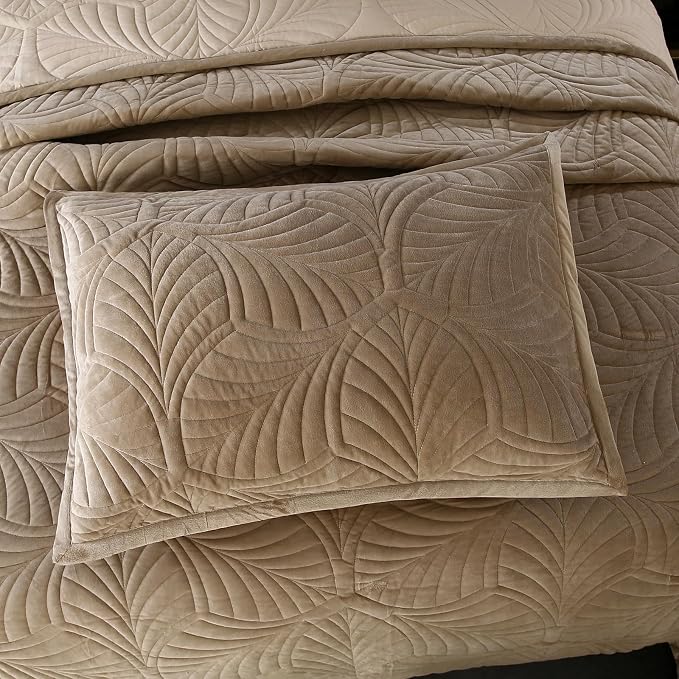 ROOMLIFE Quilt Set Full Size 3D Floral Embroidery Pattern 3-Piece Cotton - Image 5