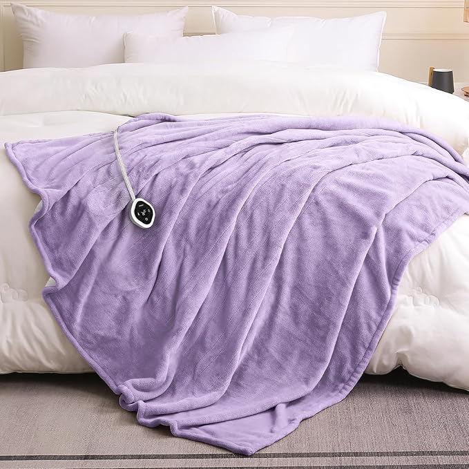 HOMLYNS LuxeHeat Heated Blanket Electric Blanket Full Size, Soft Flannel Sherpa - Image 7
