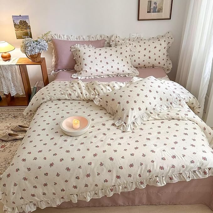 MKXI Twin Size Floral Duvet Cover Set - Image 3