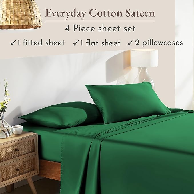 California Design Den Natural 100% Cotton Sheets Full Size Bed Set - Image 4