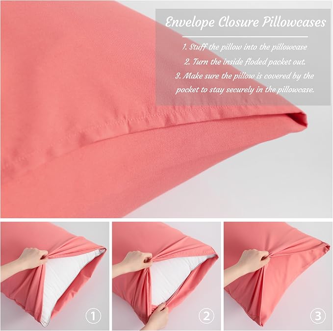 NTBAY Standard Pillow Cases Set of 2, 2 Pack Brushed Microfiber 20x26 Pillow - Image 4