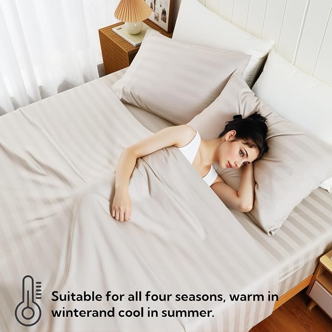 Cotton Flat Sheets Only, 600 TC 100% Cotton Flat Sheet Top Sheet Only, Twin - Image 7