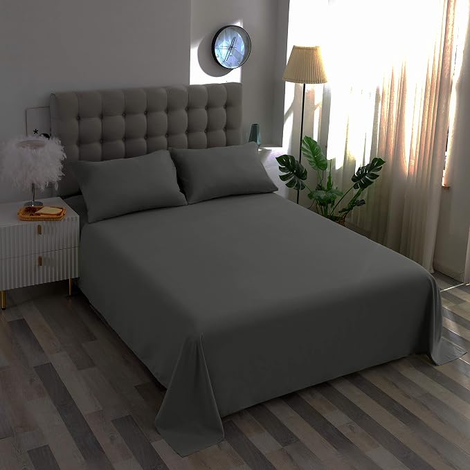 Sfoothome Fitted Sheet Dark Gray, 14 Inch Deep Pocket, Full Bed Fitted Sheet - Image 5