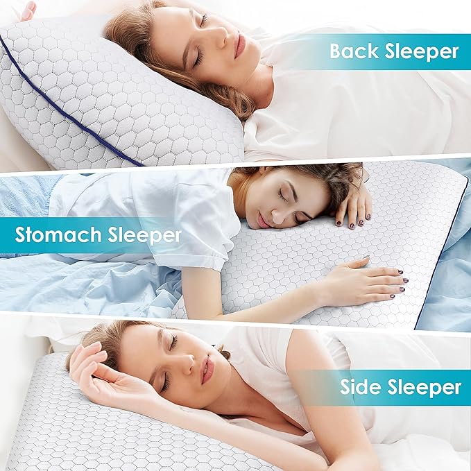 CushyOasis 2 Pack Memory Foam Pillows - Image 6
