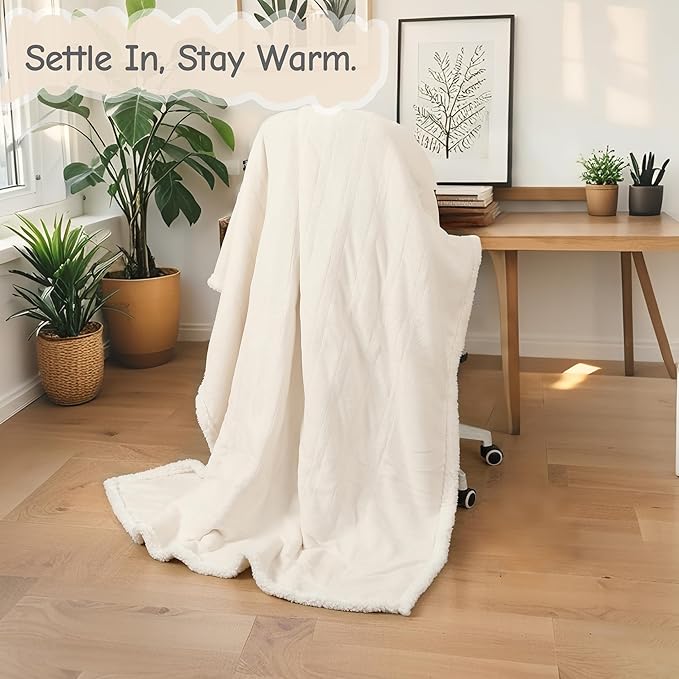 Electric Heated Blanket Throw Size 50"x60", Soft Flannel - Image 3