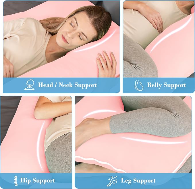 Cute Castle Cooling Cover Pregnancy Pillows, Soft U-Shape Maternity Pillow - Image 6
