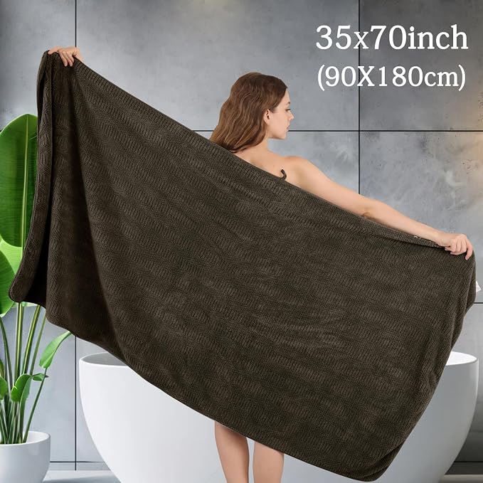 Ycosy 4 Pack Extra Large Microfiber Bath Towels Set, 35x70 inches, Less Lint - Image 2
