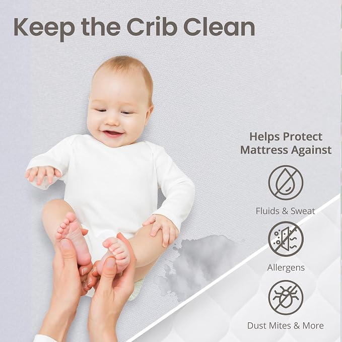 SafeRest Waterproof Mattress Protector Crib Size – Absorbent Breathable Soft - Image 2