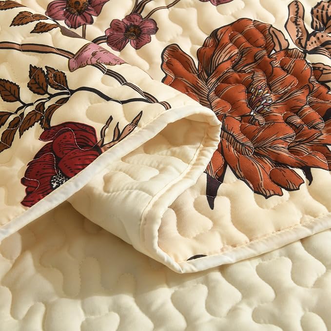 Litanika Floral Beige Quilt King Size - Image 5
