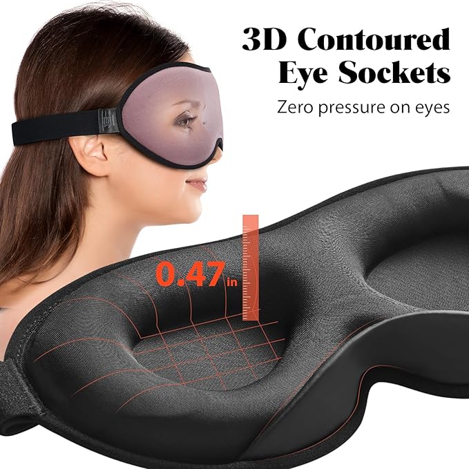 MABAO Weighted Eye Mask for Sleeping, Memory Foam Gentle Pressure Relief - Image 5